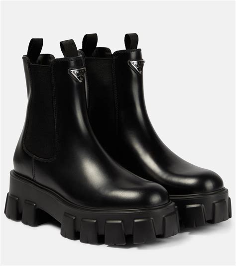 prada monolith leather|Prada monolith leather boots.